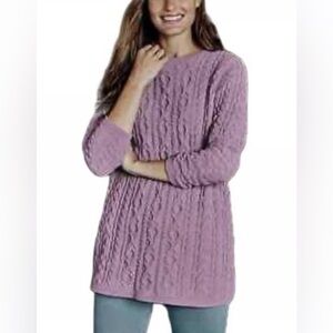 J. Jill Women’s Chenille Cable Knit Soft Long Sweater Sugar Purple Size Large